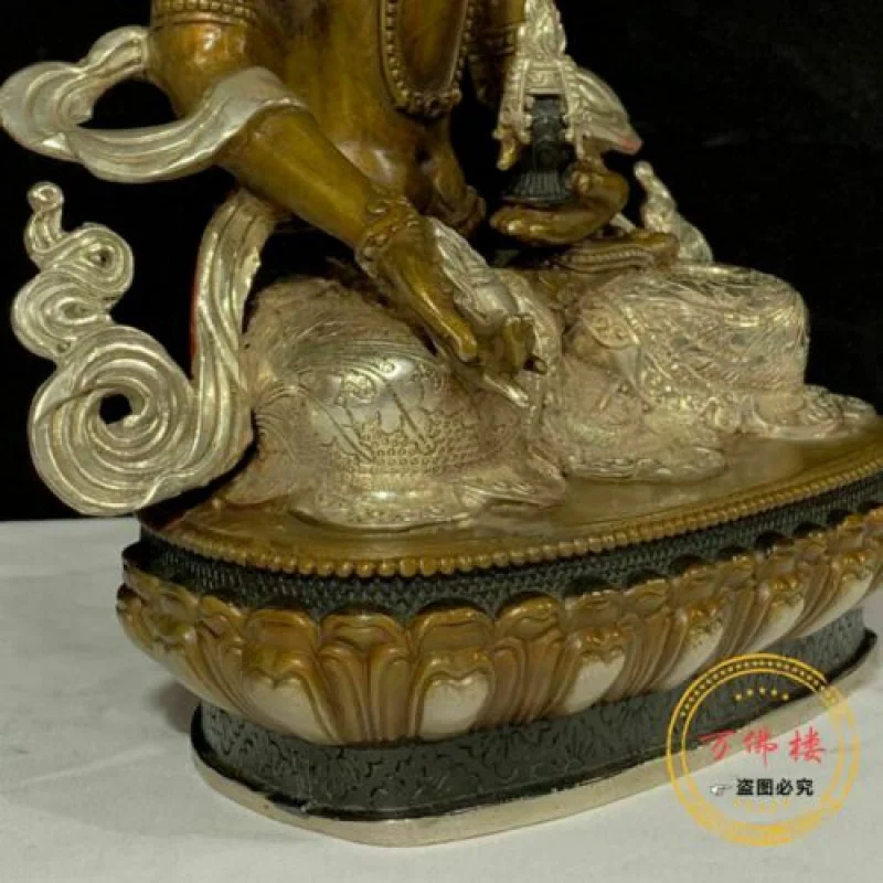 12-Дюймовый 30-сантиметровый Тибетский Бронзовый Позолоченный Буддизм Бодхисаттва Кшитигарбха/Статуя Будды 3