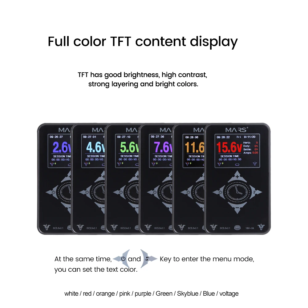 Новый цветной цифровой экран MARS Touch Power 3A для профессиональной тату-машинки, адаптер HYlab Tattoo Supply 2