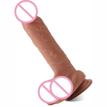 Секс-игрушки для киски для женщин, Силиконовый Реалистичный пенис, Анальный Мягкий Фаллоимитатор, Женская мастурбация, стимуляция точки G, присоска для лесбиянок 18