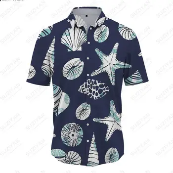 2023 Горячие Продажи 3D Гавайских Рубашек Серии Light Flower Мужские летние Рубашки с коротким рукавом Мужские однобортные Рубашки Оверсайз