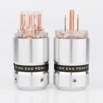 Preffair Hi End Audio P080TE Чистый Медный Штекер переменного тока США HIFI Audio Grade Copper US plug & IEC DIY Power Cord Кабель