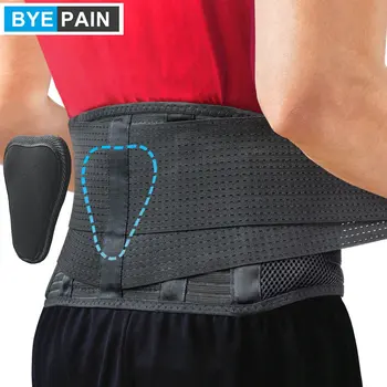 Пояс для поддержки спины при болях в спине, грыже межпозвоночного диска, ишиасе - Дышащая сетчатая конструкция с поясничной накладкой - Бандаж для поясницы