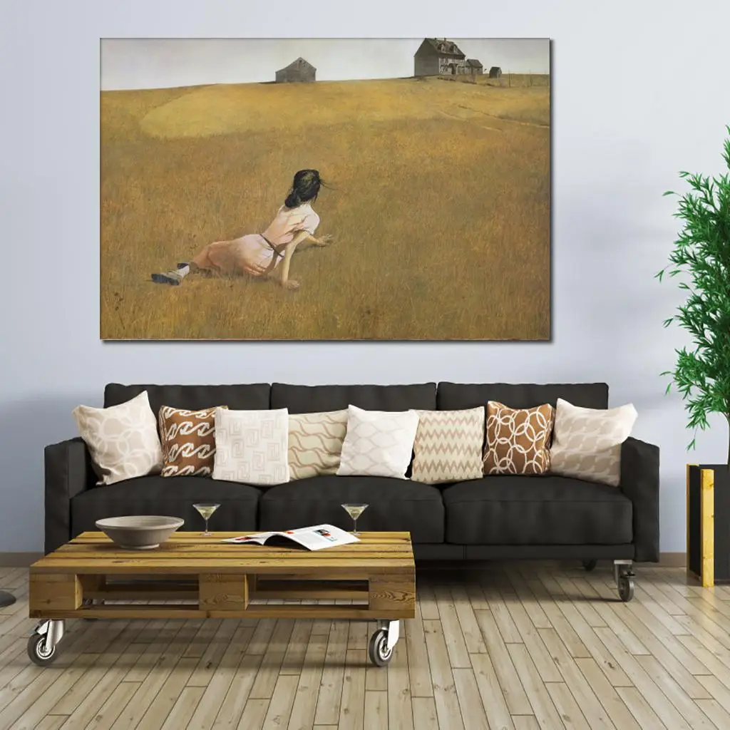 Знаменитый современный художественный пейзаж Christinas World, ручная роспись маслом, рисунок Девушки, репродукция на холсте, настенный декор, красивый 5