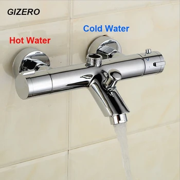 GIZERO хромированная отделка смеситель для термостата ванной комнаты смеситель для душа настенный смеситель для ванны душ torneira banheiro ZR956
