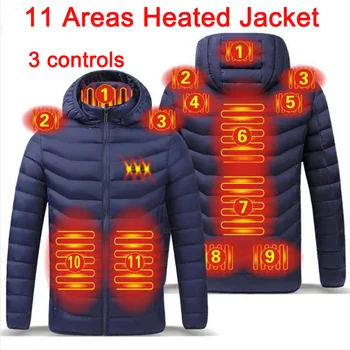 11 Places Heated Jacket Men Women Thermal Clothing Hunting Vest Winter Heating Jacket chaleco calefactable куртка с подогревом