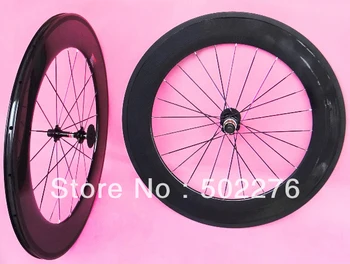 Полностью карбоновый обод колесной пары для шоссейного велосипеда 88 мм - (F: 20H/ R: 24H)