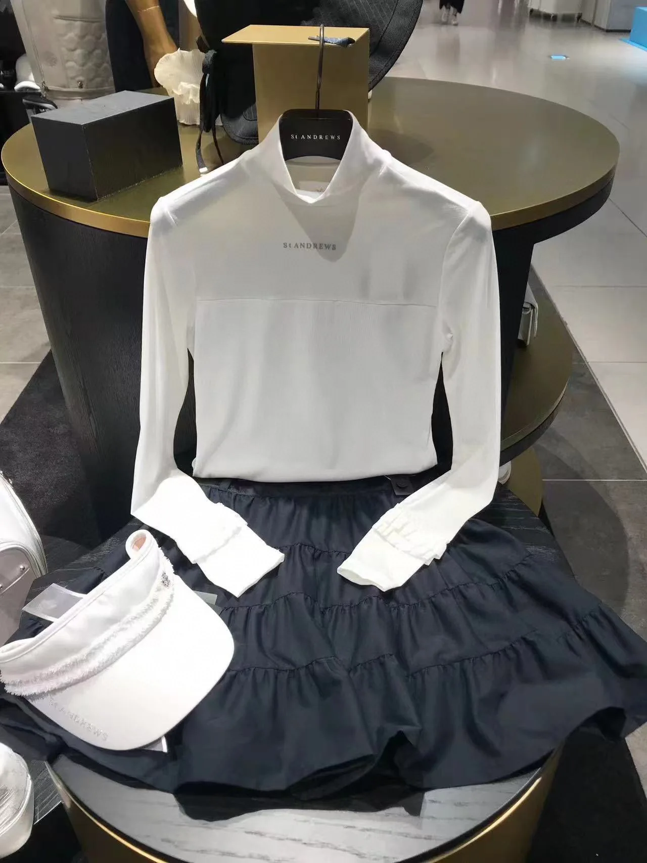 2023, Весенне-осенняя женская новая футболка для гольфа с длинным рукавом, пуловер с тонким низом и высоким воротником, Модный универсальный стиль 4