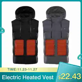 Зимние жилеты с электрическим подогревом, куртки с USB-электрическим подогревом, хлопковое пальто ded для Кемпинга, Пешего туризма, Охоты, теплая куртка