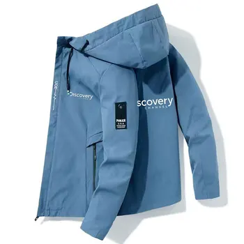Куртка-бомбер для гольфа Discovery Channel, Мужская ветровка, пальто на молнии, Весенняя повседневная рабочая Тонкая модная одежда для активного отдыха 2023