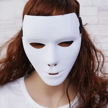 Белая маска для лица, маски для вечеринки в честь Хэллоуина, танцевальные представления с привидениями в стиле хип-хоп, реквизит для маскарадных костюмов, Рождественская вечеринка в честь Хэллоуина