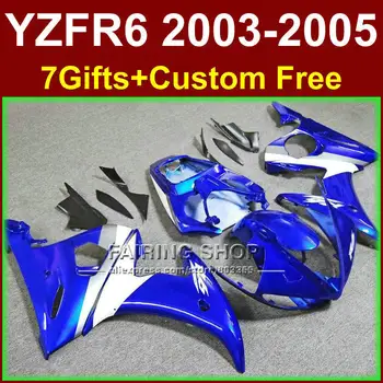Детали обтекателя из АБС-пластика на заказ для YAMAHA fairings YZF R6 2003 2004 2005 синий комплект обтекателей r6 03 04 05 W7IU