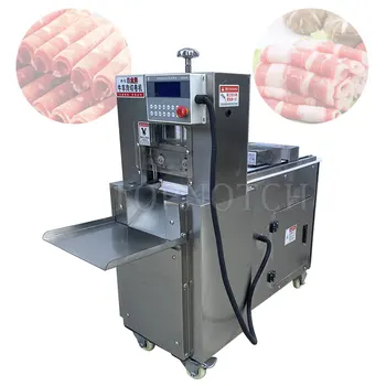 Эффективная Электрическая машина для резки мяса с ЧПУ, коммерческая Машина для нарезки замороженного мяса в Рулетах из говядины и баранины