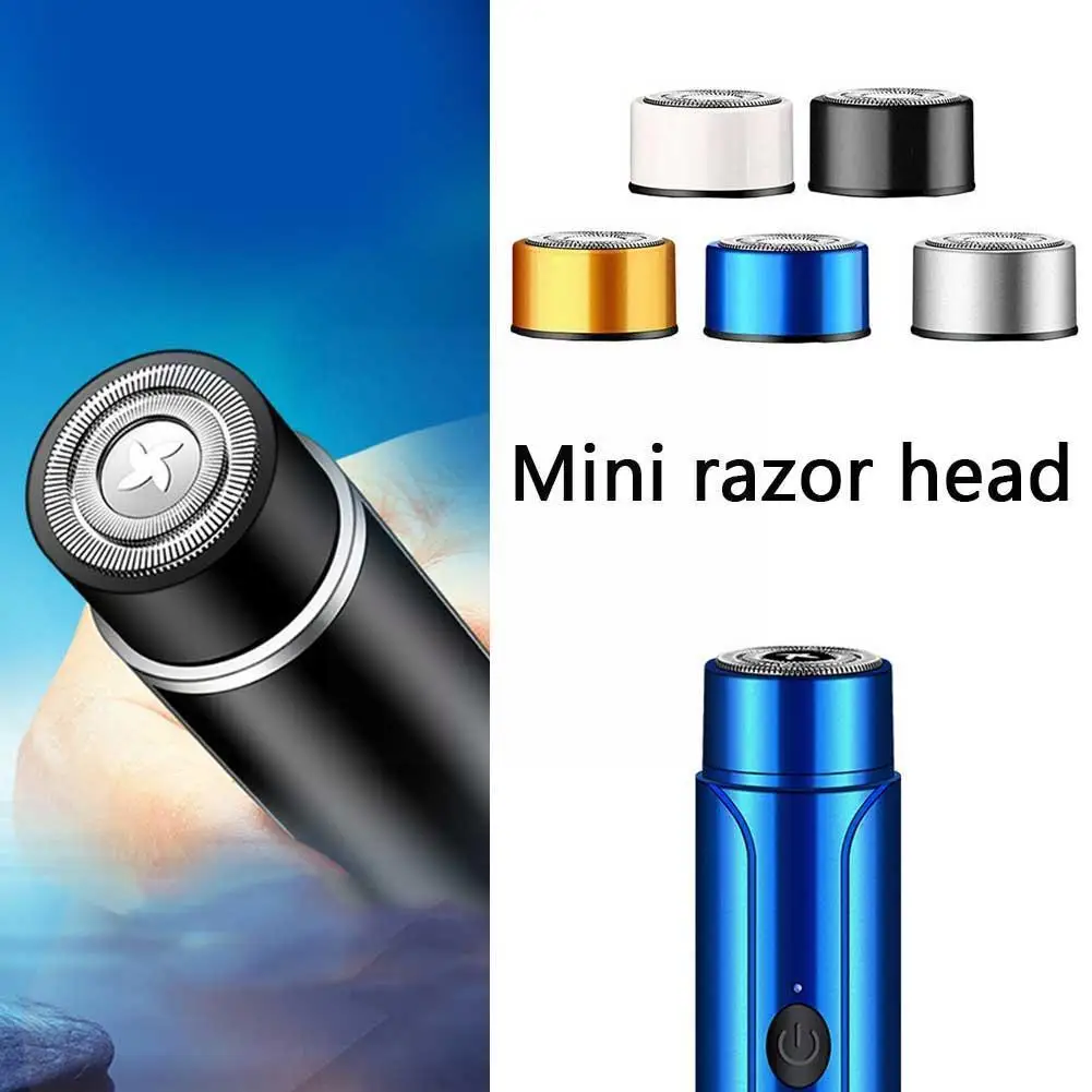 Мини-электробритва, мужские портативные бритвы, USB-зарядка, Бритвенная головка, Бритва для замены лица, Борода O2U3 1