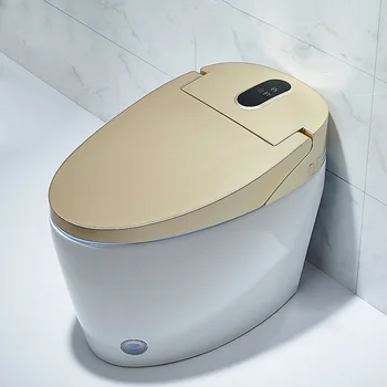 Роскошная современная ванная комната цельный электронный туалет с автоматическим унитазом и умным доводчиком золотой умный туалет с функцией биде