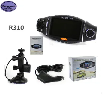 R310 2,7-Дюймовая Автомобильная Видеорегистраторная Камера Автомобильный Видеорегистратор GPS Dash Cam Рекордер HD 1080P Ночного Видения ИК с Двумя Объективами GPS G-Сенсор Циклическая Запись