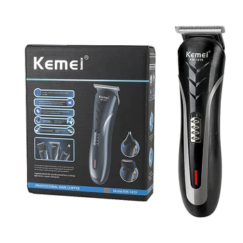 Перезаряжаемая электрическая машинка для стрижки волос Kemei для мужчин, мощная стальная режущая головка, парикмахерская Беспроводная машинка для стрижки волос