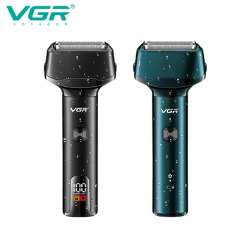 VGR Триммер для волос Профессиональная Бритва Водонепроницаемый Триммер для Бороды Перезаряжаемая Бритва с Цифровым Дисплеем Бритва-Триммер для Мужчин V-371