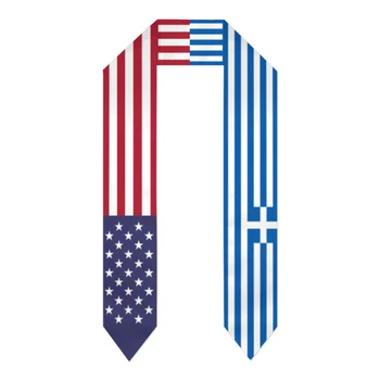 Выпускной пояс, Греция и США, Палантин с Флагом Соединенных Штатов, Шали, Палантины для выпускников, Подарки для Международной студенческой гордости Scraf