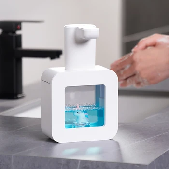 Автоматический дозатор пены для мыла, устанавливаемый на стену, Перезаряжаемая Мультяшная машина для пены, Интеллектуальная Бесконтактная машина для дезинфекции рук