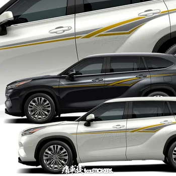 Новые автомобильные наклейки для Toyota Highlander 2022, боковины кузова, украшенные модными наклейками для спортивных автомобилей, аксессуары из виниловой пленки