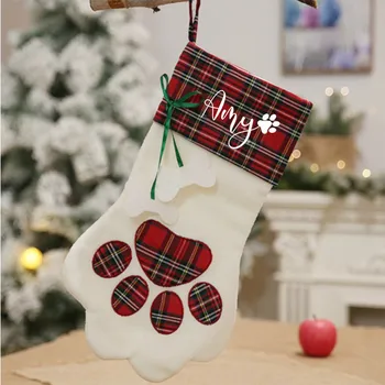 Персонализированные чулки для собак, Рождественский подарок, Gogs, Первые рождественские украшения, Уникальное пользовательское название, Рождественские чулки, подарки для щенков