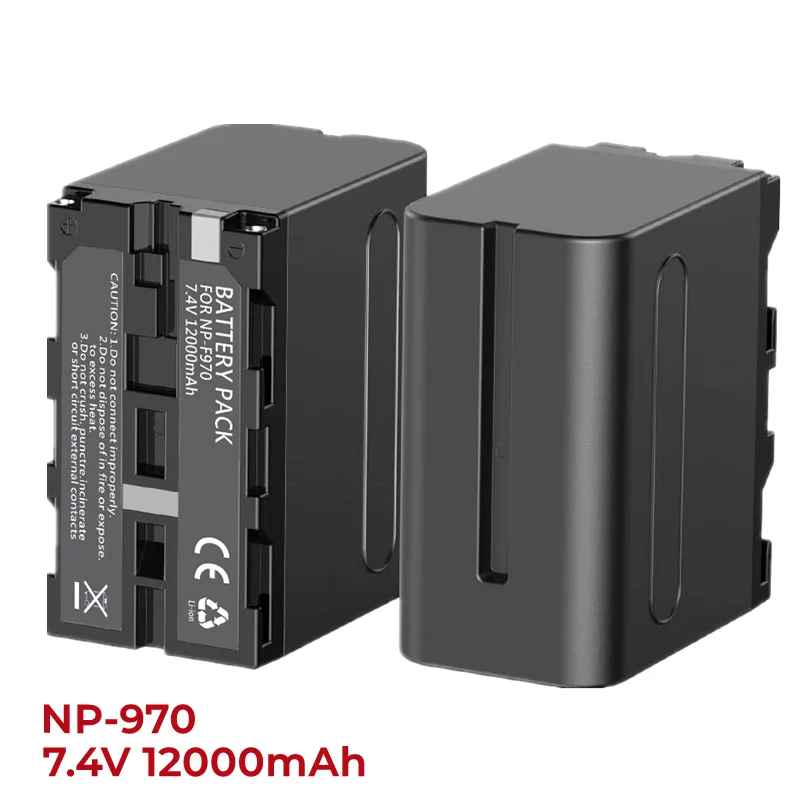 NP-F970, NP-F960, NP-F930, NP-F950, замена на 12000 мАч, совместимая с аккумуляторами Sony DCR-VX2100, FDR-AX1, HDR-AX2000, HDR-FX7, HVL-LBPB 1