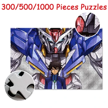 Японское Аниме Gundam Jigsaw Puzzle Игрушки Детские Развивающие Игрушки Игры Для Взрослых 300/500/1000 Штук Деревянный Пазл Hd Подарочное Искусство