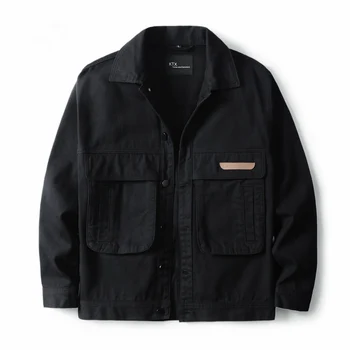 Красивые Весенне-осенние Новые Высококачественные черные джинсовые куртки, Мужская модная куртка Chaquetas Hombre, Пуговицы с длинным рукавом, Мужская мода