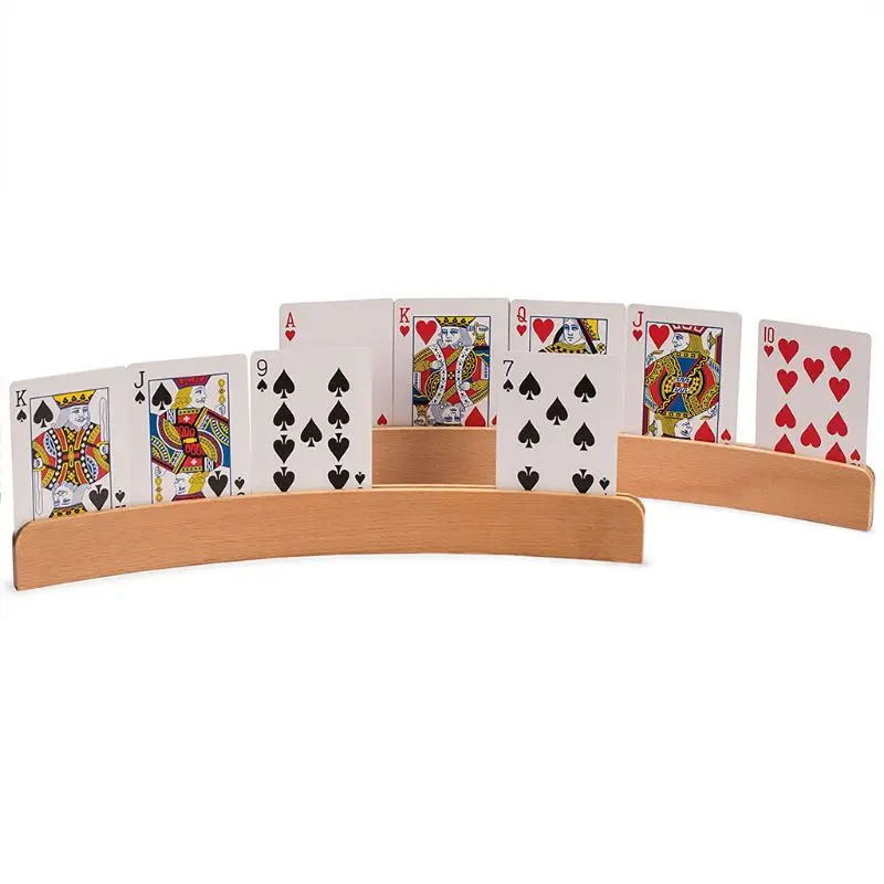 1 Шт. Деревянный Держатель для игровых карт в покер, Подставка для покера Свободной Руки, Аксессуары для настольной игры, Деревянная Подставка для игровых карт в покер, Изогнутый Дизайн 1