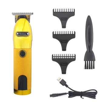 Электрический Триммер для волос с гальваническим покрытием, USB-Триммер для стрижки волос, светодиодный дисплей, Аккумулятор, Золотистые Т-образные Машинки для стрижки волос