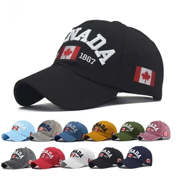 Бейсболка письмо Вышивка Канада досуг мода шляпа Солнца весна осень деним бейсбольная спортивная кепка хип-хоп приталенная кепка