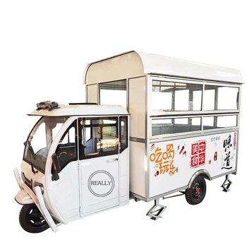 Мобильный Электрический Фургон для перевозки еды Мини-Трехколесный Трехколесный велосипед США Европа Барбекю Мороженое Хот-дог Небольшая тележка для вендинга