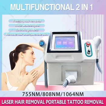 2023 NEWST 2000 Вт Настольный 2 в 1 808 диодный лазер для удаления волос и пикосекундный аппарат с двумя ручками