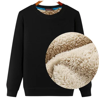 Осенне-Зимние Мужские Флисовые толстовки, свитер с шерстяной подкладкой, термобелье, Пуловеры, топы