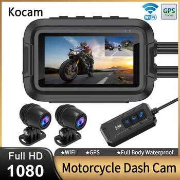 Двойной 1080P Видеорегистратор для мотоцикла, Водонепроницаемая Камера для Всего Тела, WiFi GPS, Регистратор, Передний Задний Видеорегистратор Для Вождения, Черный Ящик