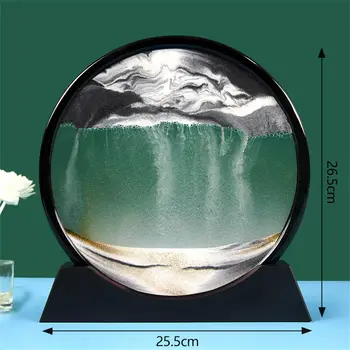 12-дюймовая мобильная 3D-картина с песком, Круглые стеклянные Песочные часы, Украшение для глубоководного пейзажа-