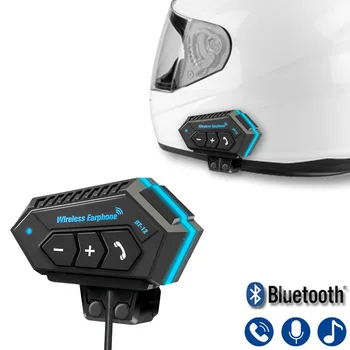 Мотоциклетный шлем, Гарнитура Bluetooth 5.3, Водонепроницаемые наушники для громкой связи, музыкальный плеер для наушников для мотоцикла