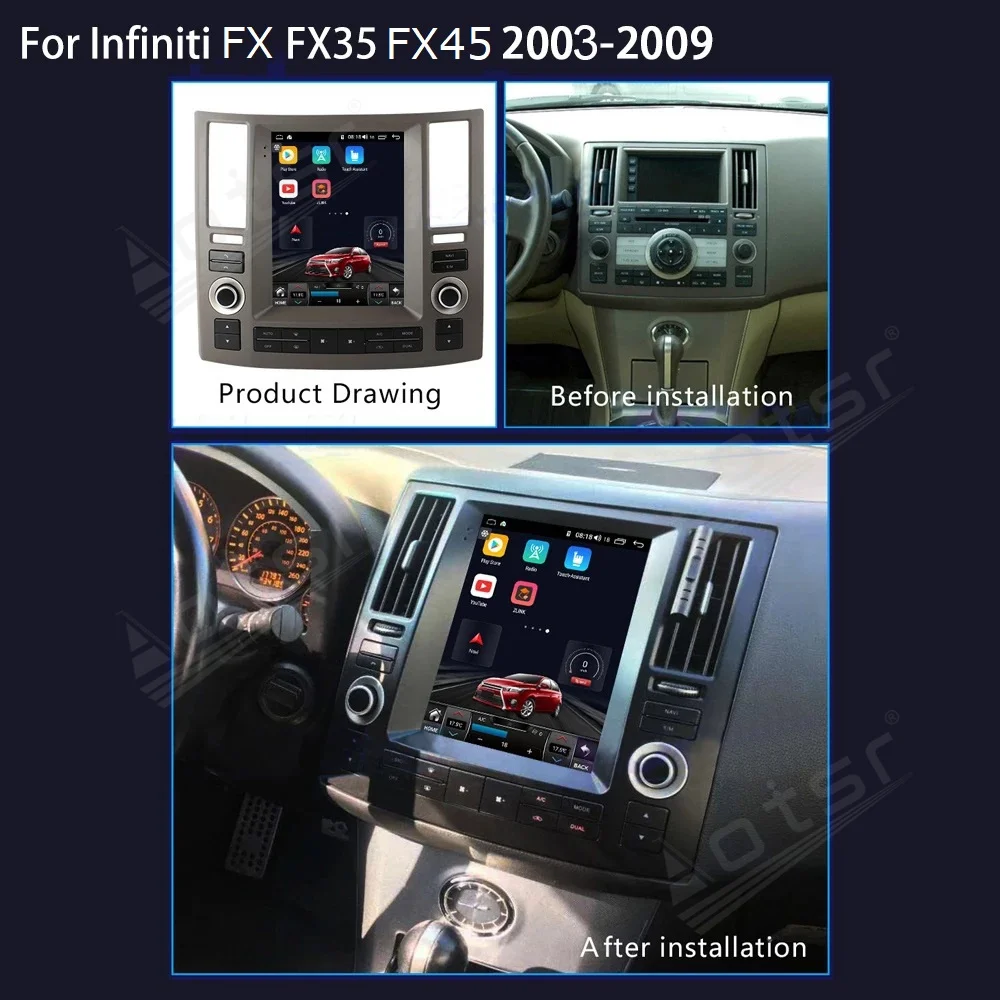 256G Для Infiniti FX FX35 FX45 2003-2009 Android Автомобильный Радио Стерео Мультимедийный Плеер GPS Навигация Сенсорный Экран 2 Din Головное Устройство 1