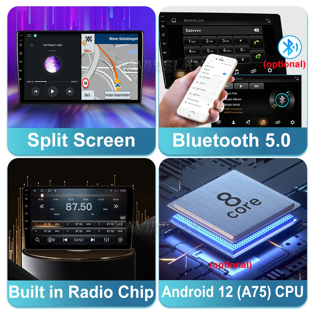 Android 12 для Kia RIO 3 4 2011 - 2019 Автомобильный радио Мультимедийный Видеоплеер Навигация Carplay GPS QLED Без WIFI BT 2din 2 Din DVD 2