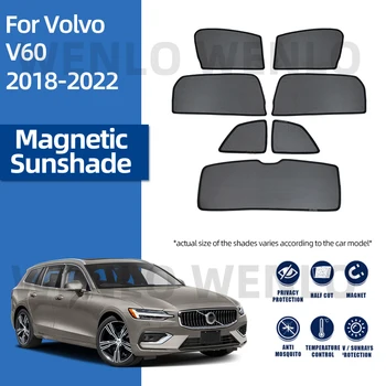 Для Volvo V60 2018-2023 Шторка На Лобовое Стекло С Магнитной Сеткой Стеклянный Солнцезащитный Козырек Солнцезащитный Козырек Без Провисания Солнцезащитный Козырек С Клипсой