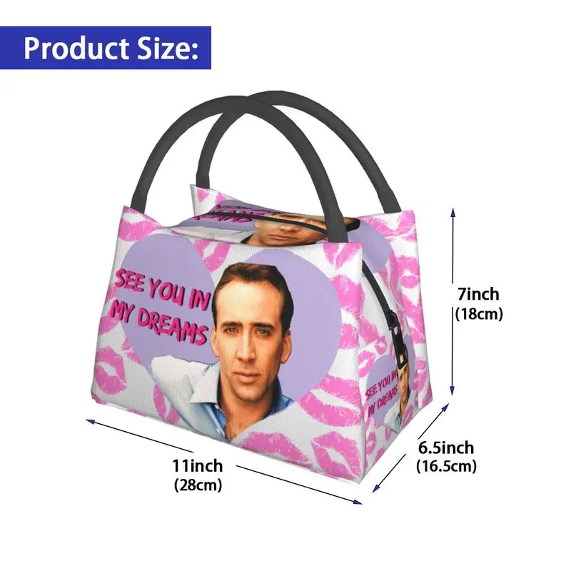 Nicolas Cage Термоизолированная сумка для ланча Женская Портативная сумка для хранения ланча на открытом воздухе для пикника Коробка для еды 2
