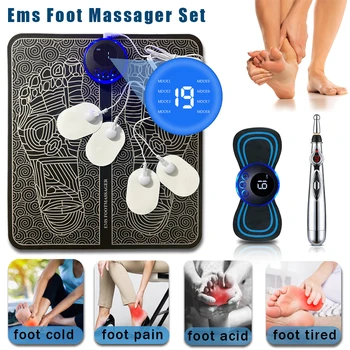 EMS-Массажер для ног, Портативный массажный коврик, массаж акупунктурных точек для ног, Стимуляция мышц, улучшение кровообращения, облегчение боли USB