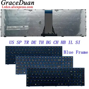 Клавиатура с синей рамкой для Lenovo Ideapad 300 500 15ISK 17ISK G50 G51 G70 B50 B51 B71 Z50 Z51 Z70 E50 E51 30 35 45 50 70 80 V4000