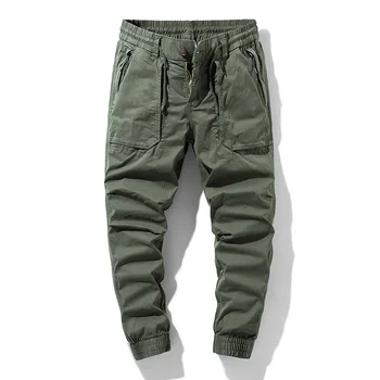 Весенне-осенний мужской комбинезон для бега трусцой, уличные тактические военные брюки, повседневные свободные спортивные брюки, мужские хлопковые брюки большого размера
