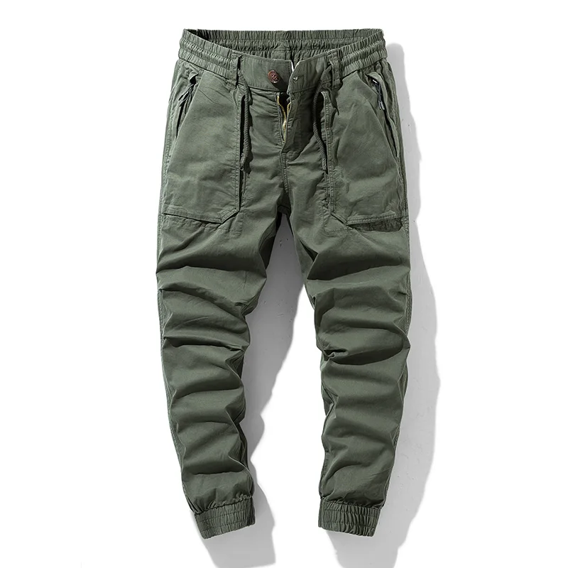 Весенне-осенний мужской комбинезон для бега трусцой, уличные тактические военные брюки, повседневные свободные спортивные брюки, мужские хлопковые брюки большого размера 0