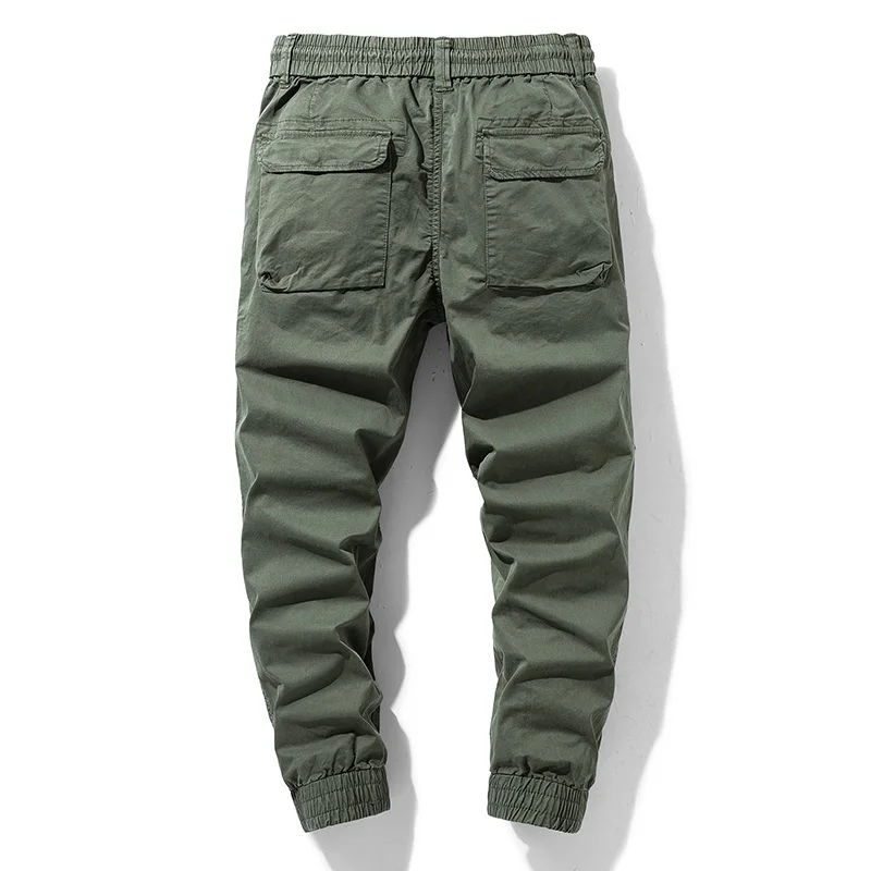 Весенне-осенний мужской комбинезон для бега трусцой, уличные тактические военные брюки, повседневные свободные спортивные брюки, мужские хлопковые брюки большого размера 1