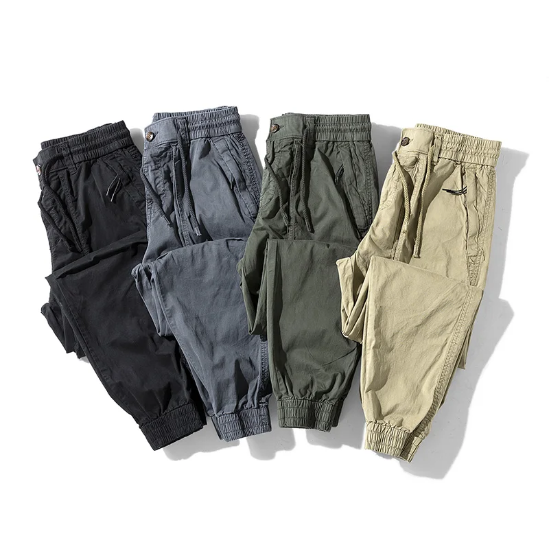 Весенне-осенний мужской комбинезон для бега трусцой, уличные тактические военные брюки, повседневные свободные спортивные брюки, мужские хлопковые брюки большого размера 5