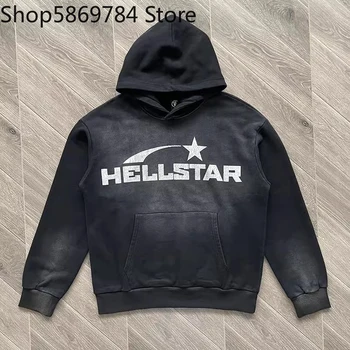 2023SS Осень/Зима Винтаж мыть высокое качество Hellstar гвардии толстовка брюки комплект