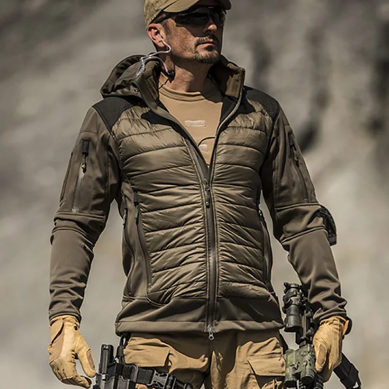 Военная Мягкая куртка Sark SkinTactical, Мужская Съемная куртка с несколькими карманами, Стеганые куртки Tick, Зимнее теплое ветрозащитное пальто 1