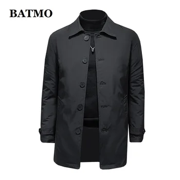 BATMO 2021, новое поступление, зимние мужские куртки на 80% белом утином пуху, мужской теплый утепленный тренч, 999